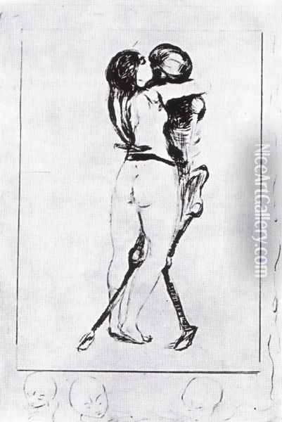 la jeune fille et la mort 1894 Oil Painting - Edvard Munch