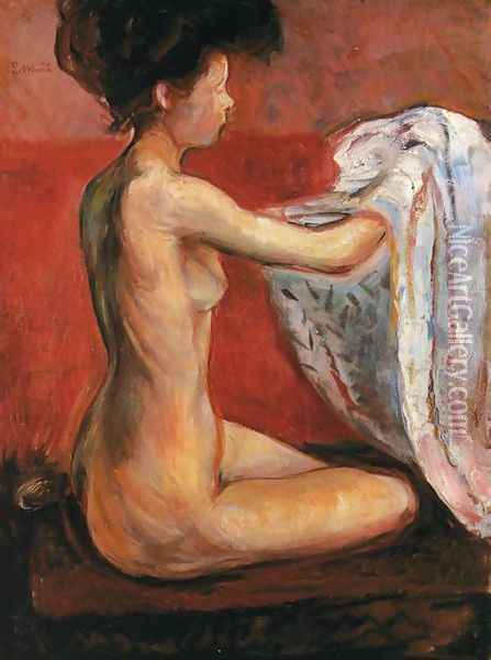 Paris Nude Oil Painting - Edvard Munch