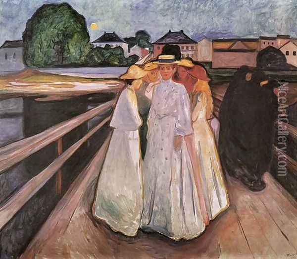 The Ladies on the Bridge 2 Oil Painting - Edvard Munch