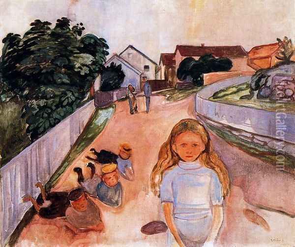 Street in Asgardstrand Oil Painting - Edvard Munch