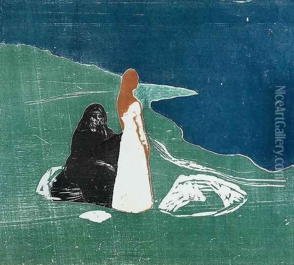 Two Women at the Beach Oil Painting - Edvard Munch