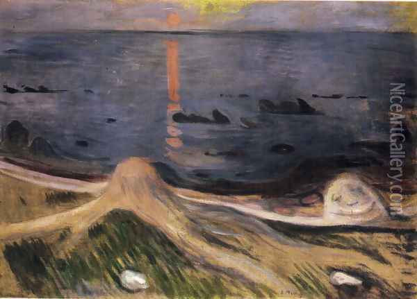 The Mystery of a Summer Night Oil Painting - Edvard Munch