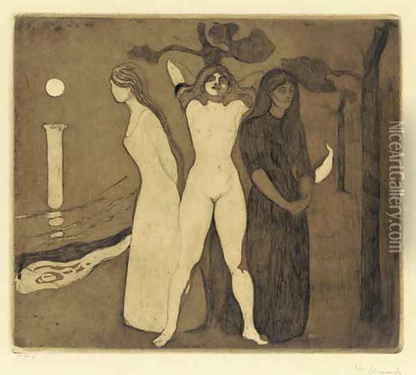 Das Weib Oil Painting - Edvard Munch