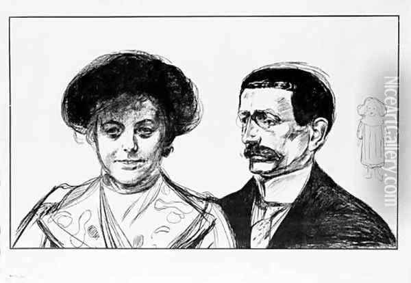 Doppel Portrat (Des Ehepaars Leistikow) Oil Painting - Edvard Munch