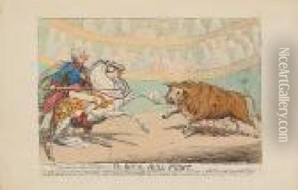 The Royal Bull-fight Oil Painting - James Gillray