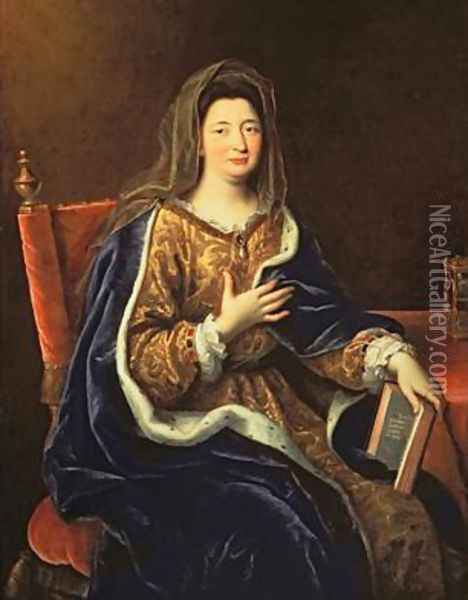 Portrait of Francoise dAubigne 1635-1719 the Marquise of Maintenon Oil Painting - Pierre Mignard