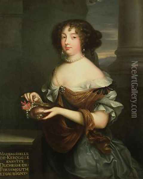 Louise de Keroualle 1649-1734 Oil Painting - Pierre Mignard