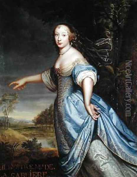 Portrait of Madame de la Sabliere Oil Painting - Pierre Mignard