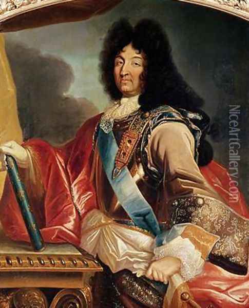 Portrait of Louis XIV 1638-1715 Oil Painting - Pierre Mignard