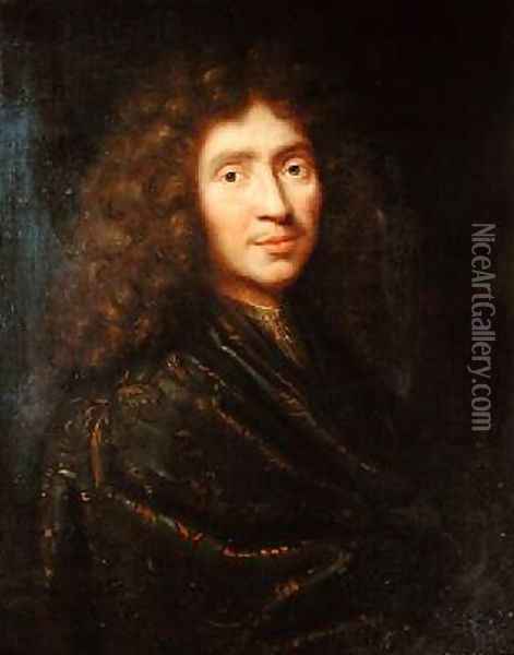 Portrait of Moliere 1622-73 Oil Painting - Pierre Mignard