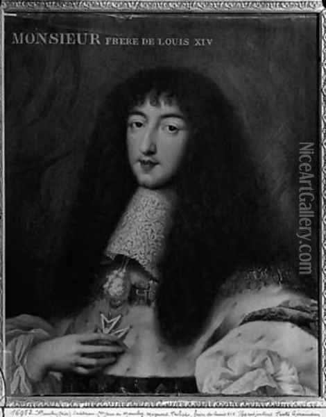 Portrait of Philippe 1640-1701 Duc dOrleans Oil Painting - Pierre Mignard