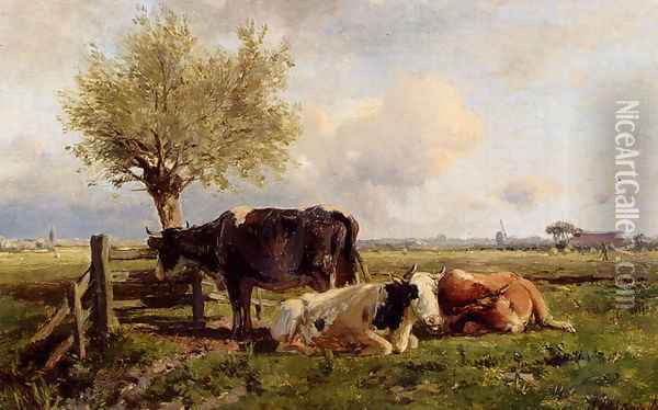 Resting Cows Oil Painting - Anton Mauve