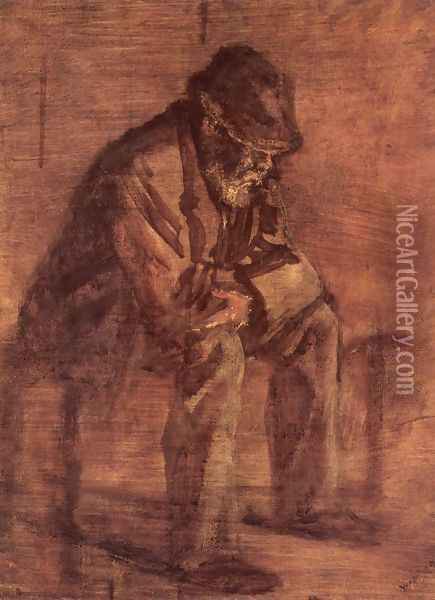 Pensiveness 1905-10 Oil Painting - Laszlo Mednyanszky