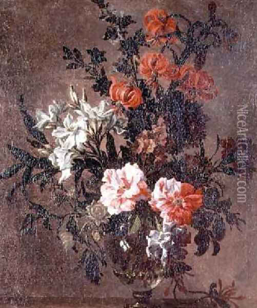 Still life lillies and other flowers Oil Painting - Jean-Baptiste Monnoyer