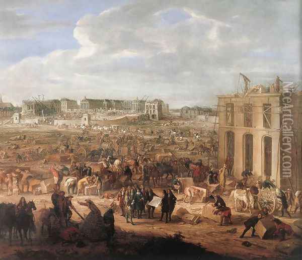 Construction of the Chateau de Versailles 1669 Oil Painting - Adam Frans van der Meulen