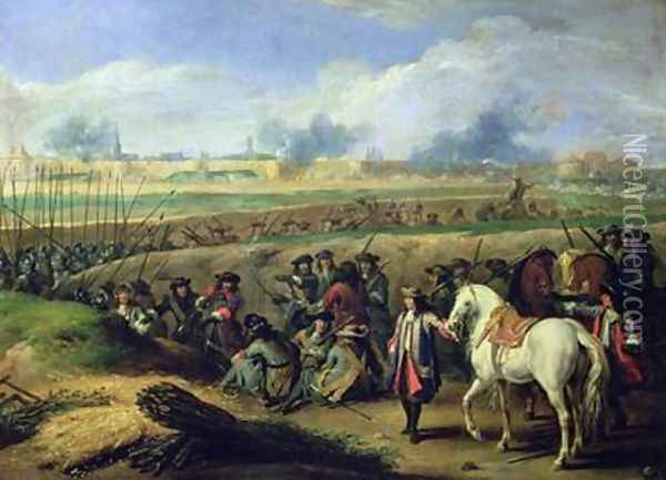 Louis XIV 1638-1715 at the Siege of Tournai 21st June 1667 Oil Painting - Adam Frans van der Meulen