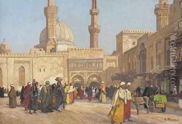 View of the University, Cairo (Vue de l'Universite du Caire) Oil Painting - Georg Macco