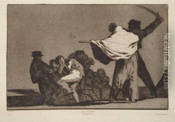 Que Guerrero!; Una Reina Del Circo; Otras Leyes Por El Pueblo; Lluvia De Toros Oil Painting - Francisco De Goya y Lucientes