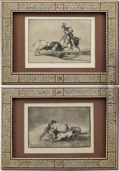 Bullfighter Etchings From Tauromaquia Oil Painting - Francisco De Goya y Lucientes