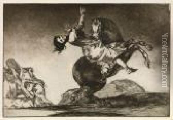 La Mujer Y El Potro Oil Painting - Francisco De Goya y Lucientes