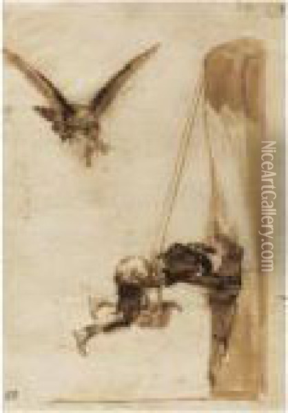 The Eagle Hunter Oil Painting - Francisco De Goya y Lucientes