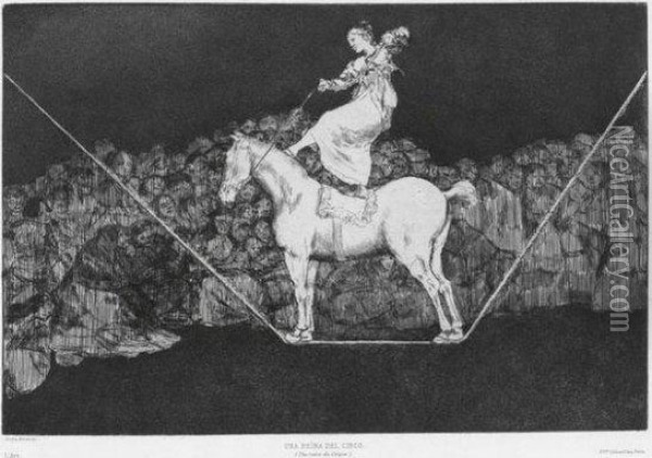  Que Guerrero ! ; Una Reina Del Circo. Oil Painting - Francisco De Goya y Lucientes
