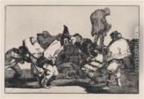 Losproverbios Oil Painting - Francisco De Goya y Lucientes