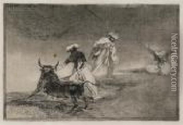 Capean Otro Encerrado Oil Painting - Francisco De Goya y Lucientes