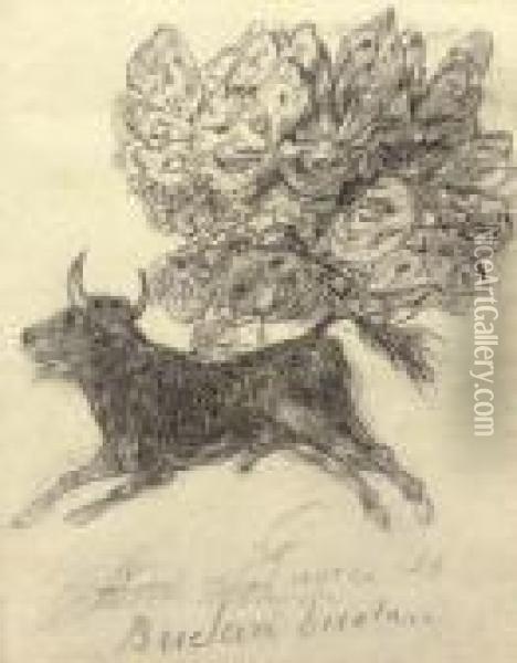 El Toro Mariposa Oil Painting - Francisco De Goya y Lucientes