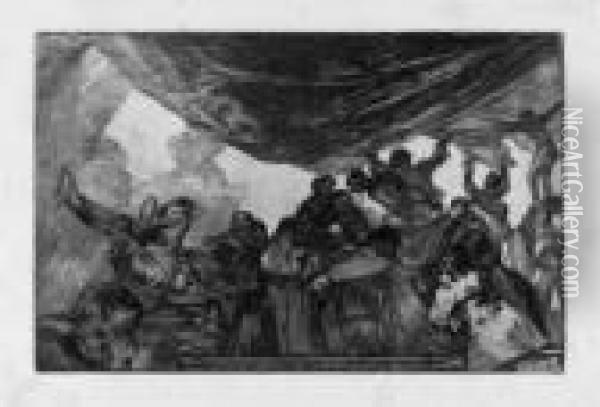Sin Recomendarse A Dios Ni Al Diablo Oil Painting - Francisco De Goya y Lucientes