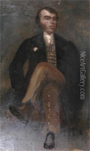 Portrait Of The Seated Oscar Wilde Oil Painting - Walter Greaves