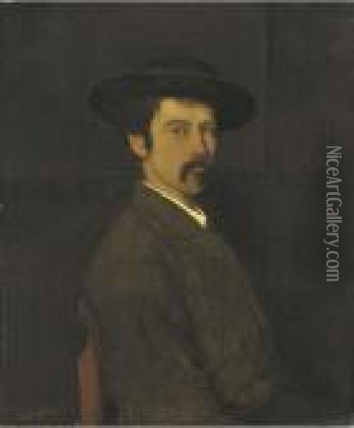 Portrait Of Henry Greaves, The Artist's Brother Oil Painting - Walter Greaves