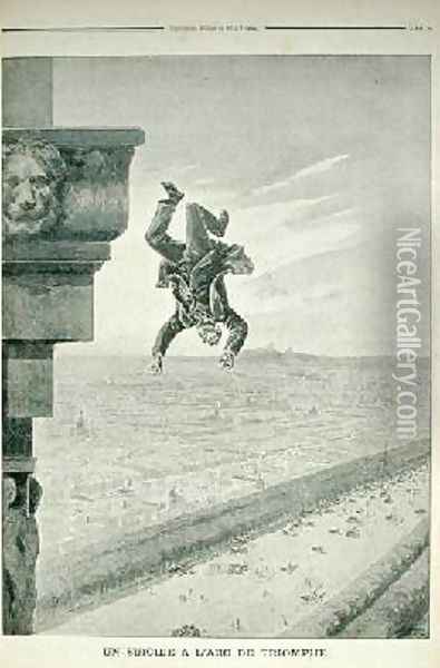 A Suicide at the Arc de Triomphe from Le Petit Journal Oil Painting - Henri Meyer