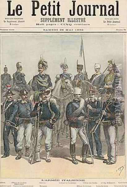 The Italian Army from Le Petit Journal 28th May 1892 Oil Painting - Henri Meyer