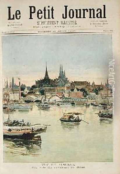 View of Bangkok from Le Petit Journal 12th August 1893 Oil Painting - Henri Meyer