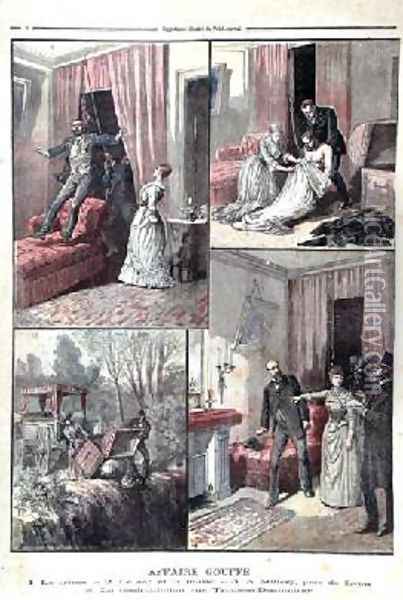 The Gouffe Mystery illustrations from Le Petit Journal 20th December 1890 Oil Painting - Henri Meyer