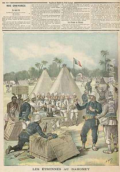 New Years Boxes in Dahomey from Le Petit Journal 31st December 1892 Oil Painting - Henri Meyer