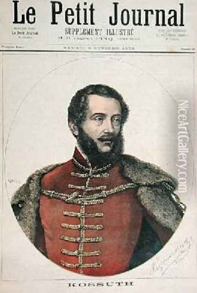 Portrait of Lajos Kossuth 1802-94 from the front cover of Le Petit Journal 8th October 1892 Oil Painting - Henri Meyer
