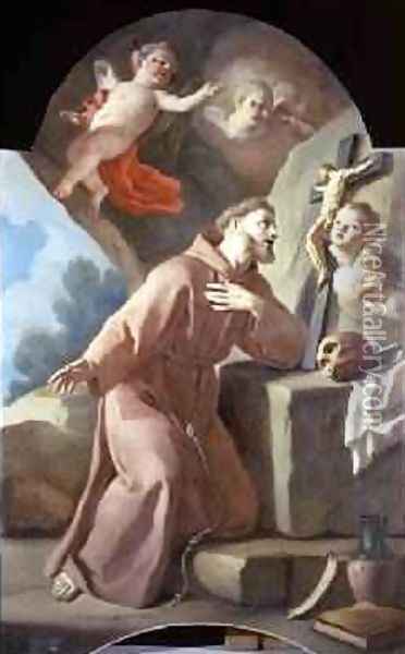 St Francis of Assisi Oil Painting - Francesco de Mura