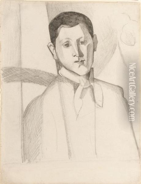 Portrait De Louis Guillaume (d'apres Paul Cezanne) Oil Painting - Juan Gris