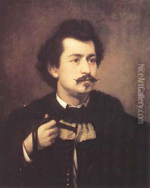 Self-portrait 1863 Oil Painting - Viktor Madarasz