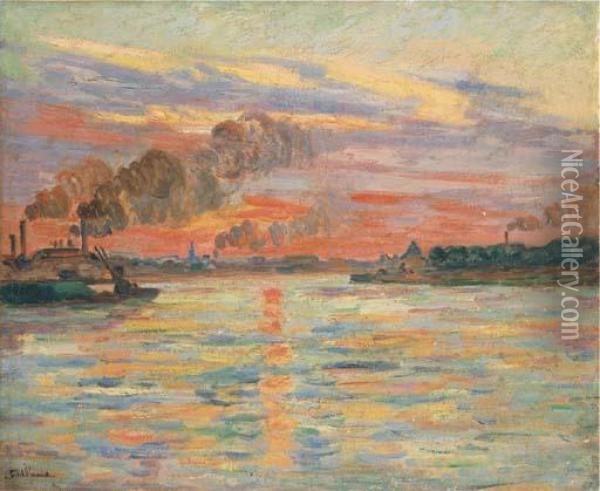 Les Forges D'ivry, Confluent De La Seine Et De La Marne Oil Painting - Armand Guillaumin