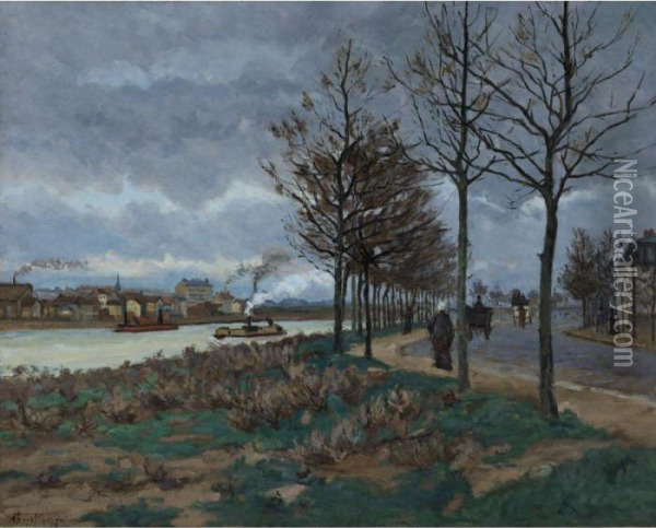 La Seine Oil Painting - Armand Guillaumin