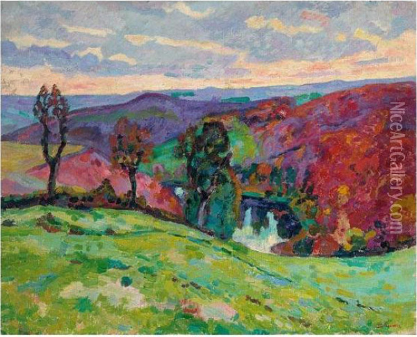 La Vallee De La Creuse Et Le Puy Barriou Oil Painting - Armand Guillaumin