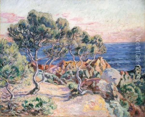 Les Rochers A Agay Oil Painting - Armand Guillaumin