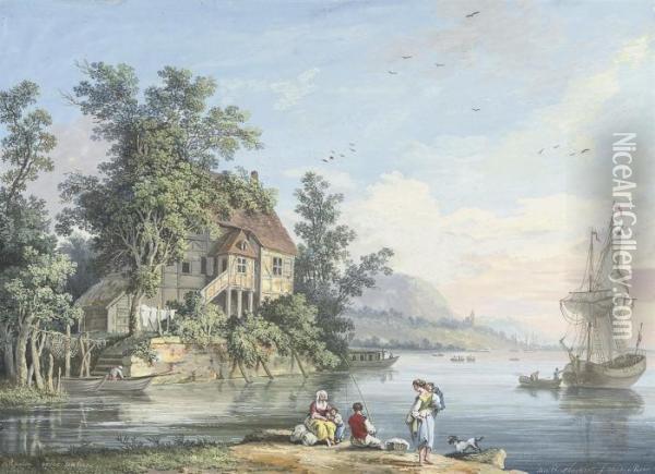View Of Rouen Oil Painting - Jacob Philipp Hackert