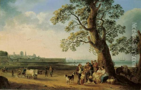 Der Hafen Von Livorno Oil Painting - Jacob Philipp Hackert