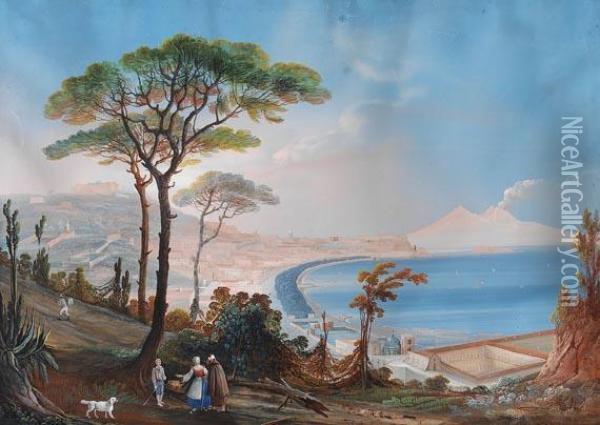 Nachfolge - Die Bucht Von Neapel Oil Painting - Jacob Philipp Hackert