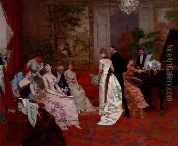 The Recital Oil Painting - Francisco Miralles Galup