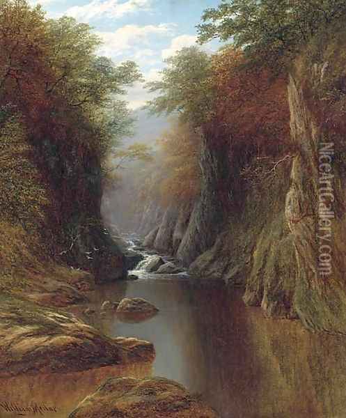 Fairy Glen, North Wales Oil Painting - William Mellor